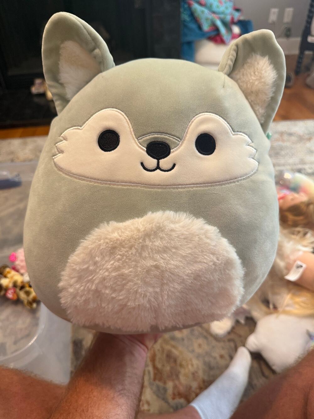 Original Squishmallows Gray Wolf Husky Plush Fuzzy Belly Large 12” Kellytoy